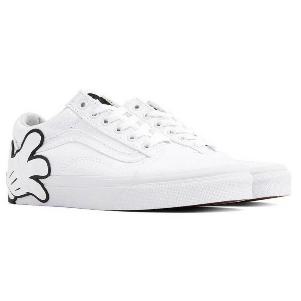 Disney Vans White Canvas Sneakers with Black Graphic Accent Brand New in Box